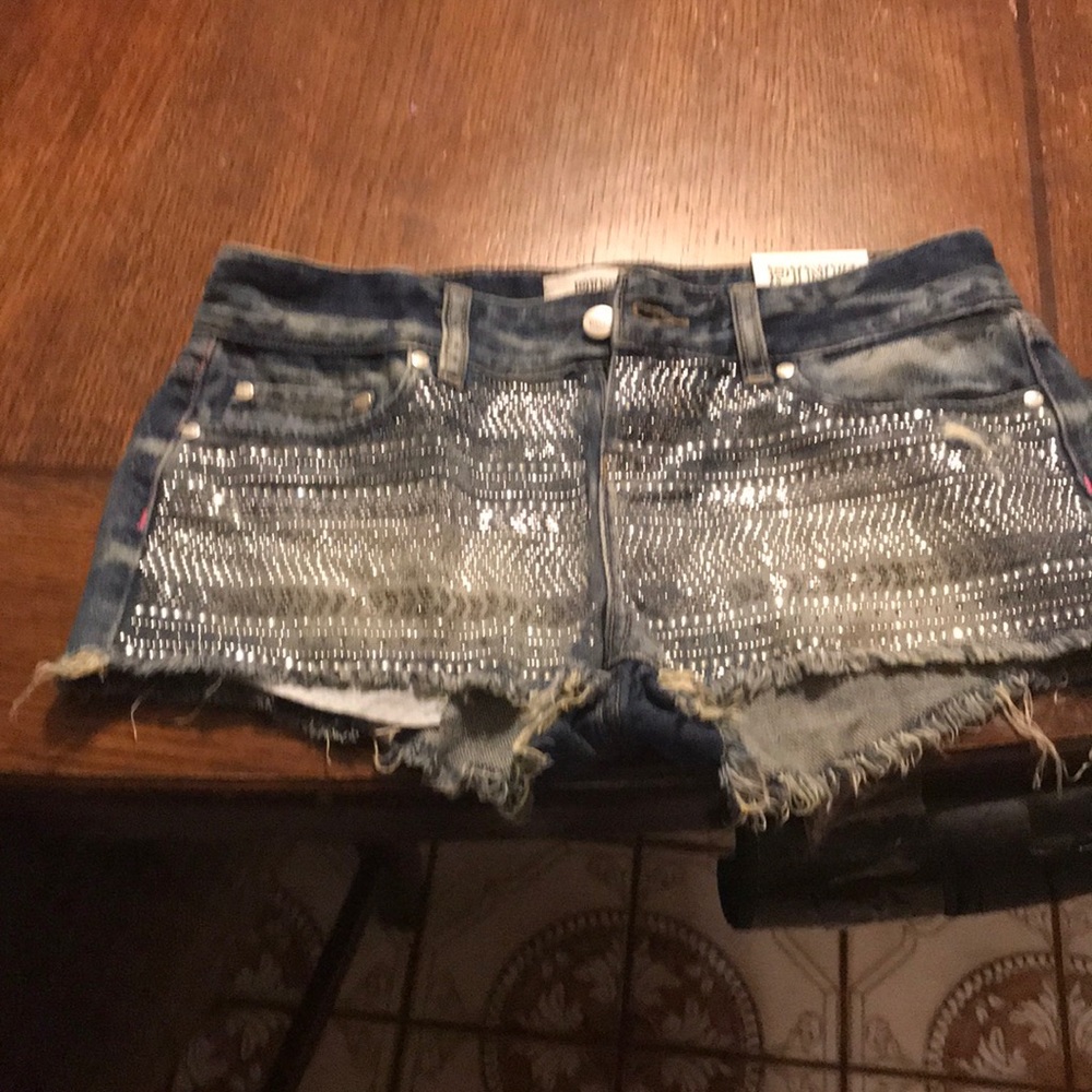 Pink jean shorts